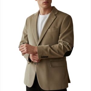Vintage Corduroy Blazer Jacket Men's Size 44 Patch Elbow Tan Preppy Old Money